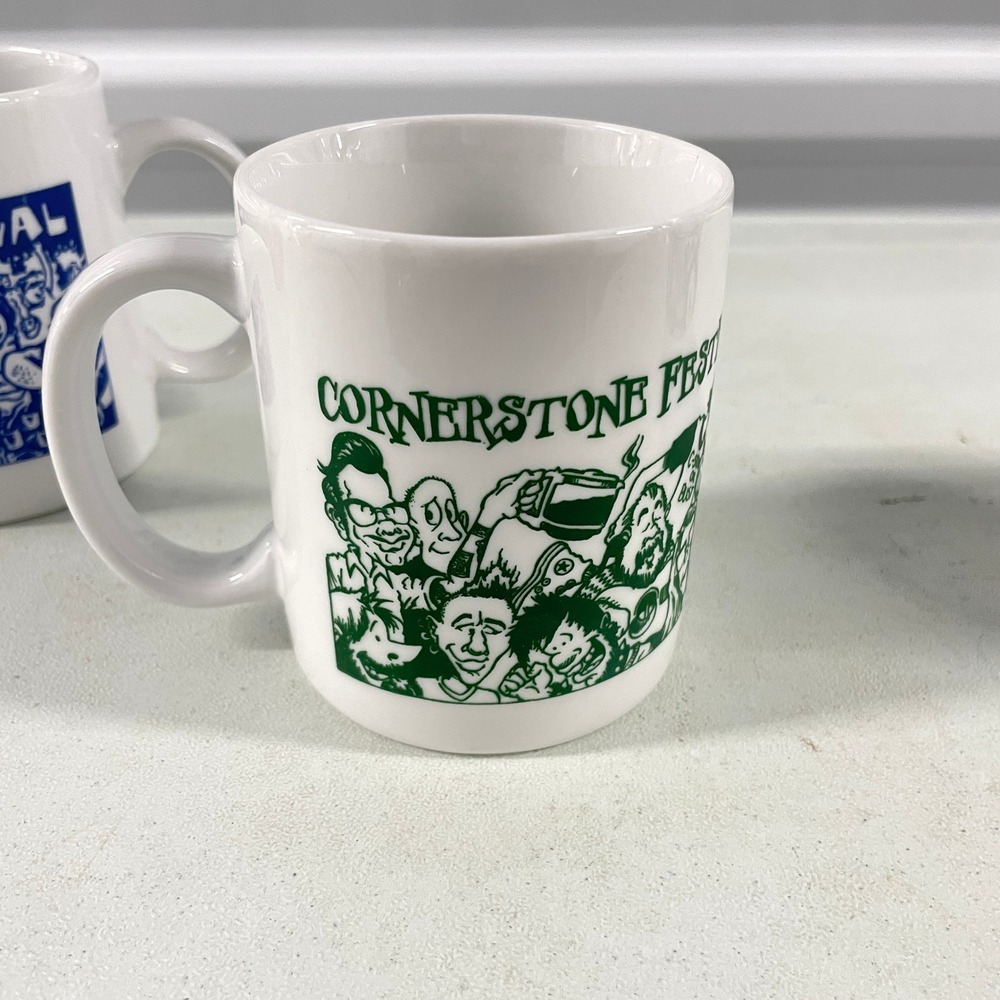 Cornerstone Festival Coffee Mugs Set of 4 00s CCM Christian Rock Music Art - Picture 7 of 17
